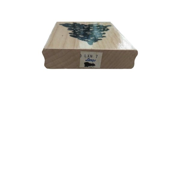 Vintage 1996 Print Works Christmas Pine Tree Mounted Rubber Stamp Wooden Block - Picture 4 of 9